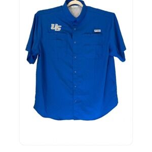 Columbia‎ Tamiami PFG Omni-Shade Blue US Fishing Shirt Mens Size XL SS Pockets